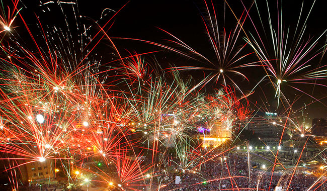 آتشبازی جشن سال نو میلادی در دبی