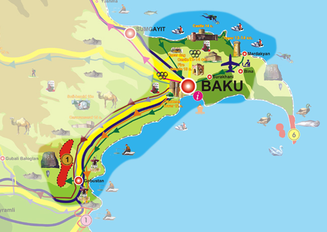 نقشه گردشگری باکو