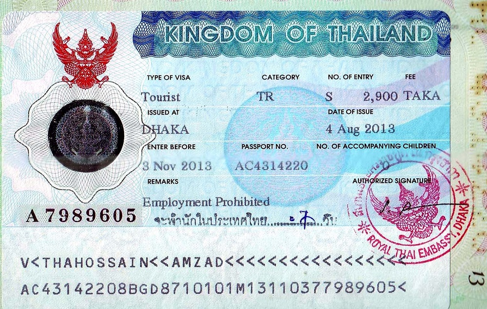 مدارک لازم برای دریافت ویزای توریستی تایلند